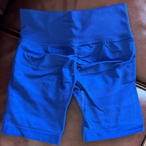 Blue Women's High-Waisted Bike Shorts